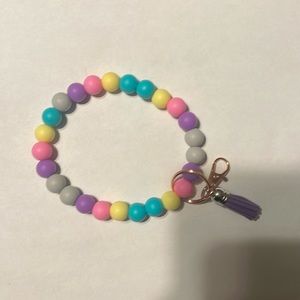 Wristlet Keychain Artisian Silicone Beaded Handcrafted